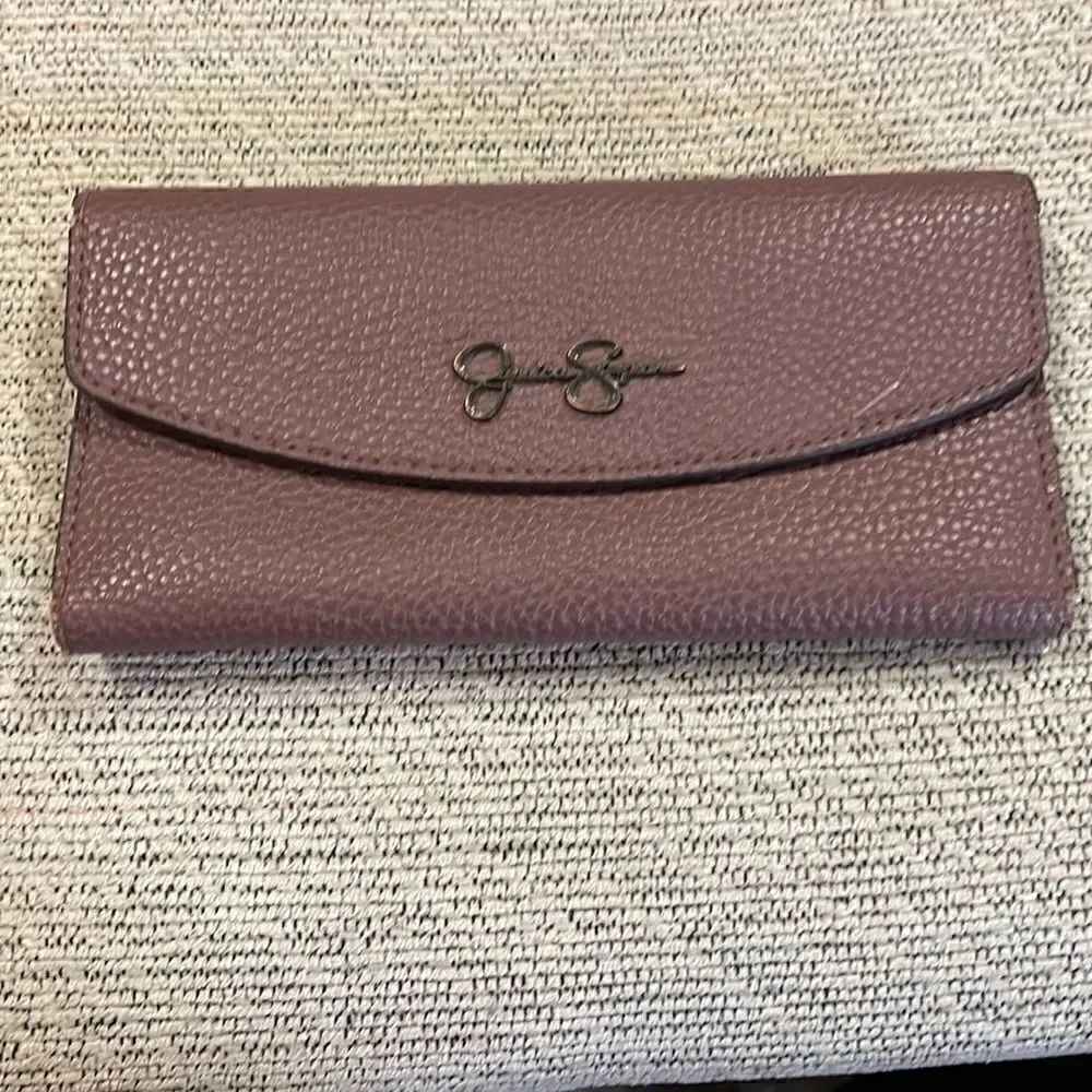Jessica Simpson Maroon Leather Slim Wallet